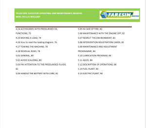 Faresin FH625 Operators and Maintenance Manual - Image 3