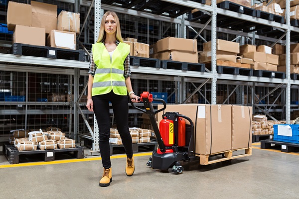 Pallet jacks in warehouse