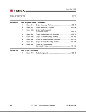 Genie T120P Generator Parts Manual - Image 4