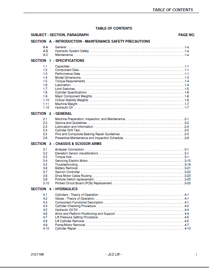 JLG 1930ES Service Manual - Image 4